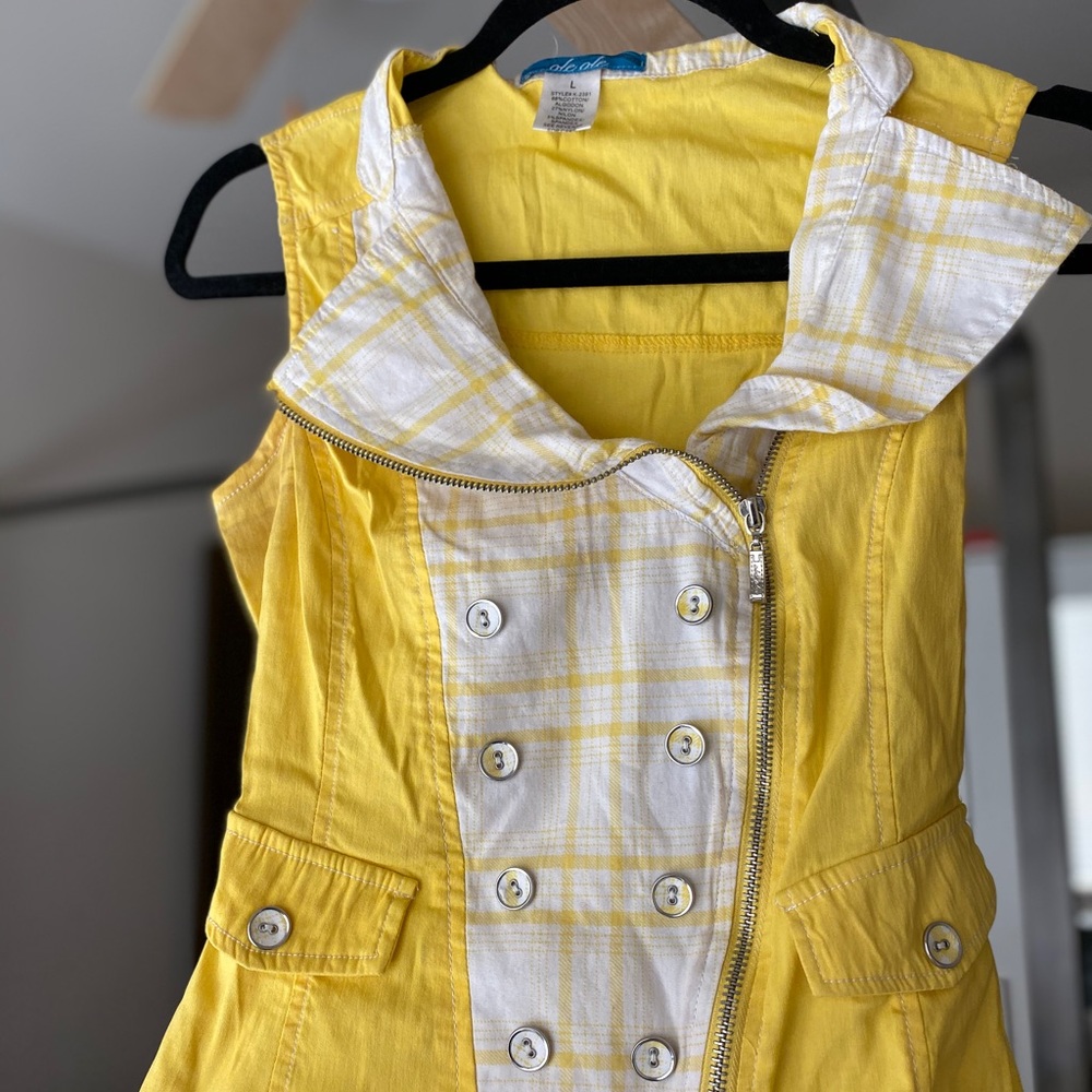 Yellow zip up vest